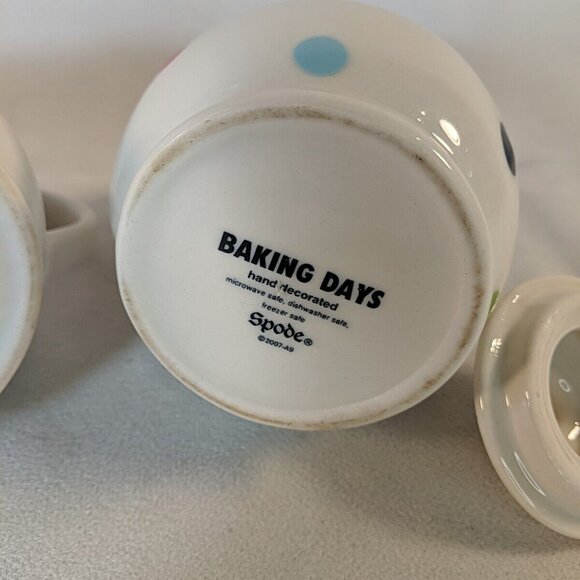 Spode Baking Days Multicolor Polka Dot Creamer and Sugar Set Ceramic 2007-A9 - Picture 9 of 13